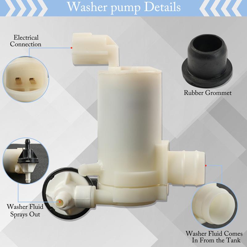 Car Front Rear Wiper Washer Pump Motor Triple Outlet For Mazda 2 2007 2008 2009 2010 2011 2012 2013 2014 D65167482A DG80-67-482