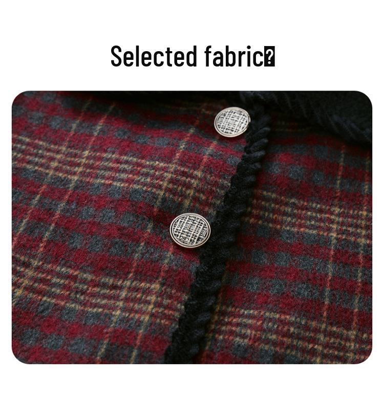 Women's 50+ Plaid Plus Velvet Warm Coat - Lightweight Autumn/Winter Cotton Jacket