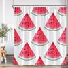 Summer Pink Fruit Shower Curtain Strawberry Cherry Peach Watermelon Shower Curtain Girl Woman Polyester Bathtub Decoration