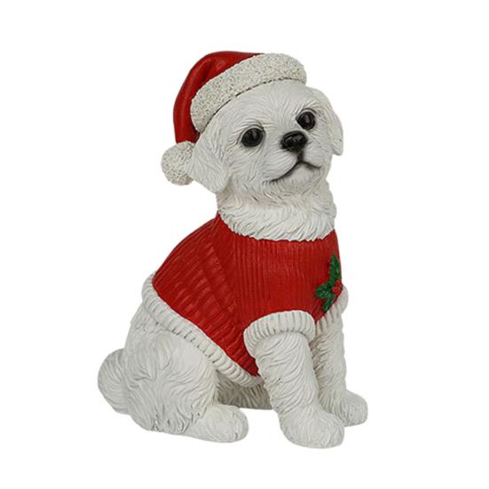 Realistic Dog Figurine Resin Puppy Animal Statue Christmas Decoration Lifelike Labrador Bichon Corgi Model for Indoor Outdoor Home Decor