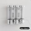 Punch-Free Wall-Mounted Triple Soap Dispenser for Bathroom: Hand Wash, Bath, Hair Care