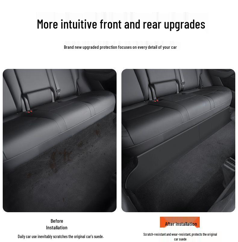 Tesla Model Y Rear Seat Flannel Anti-Kick Protector - Interior Modification Accessory
