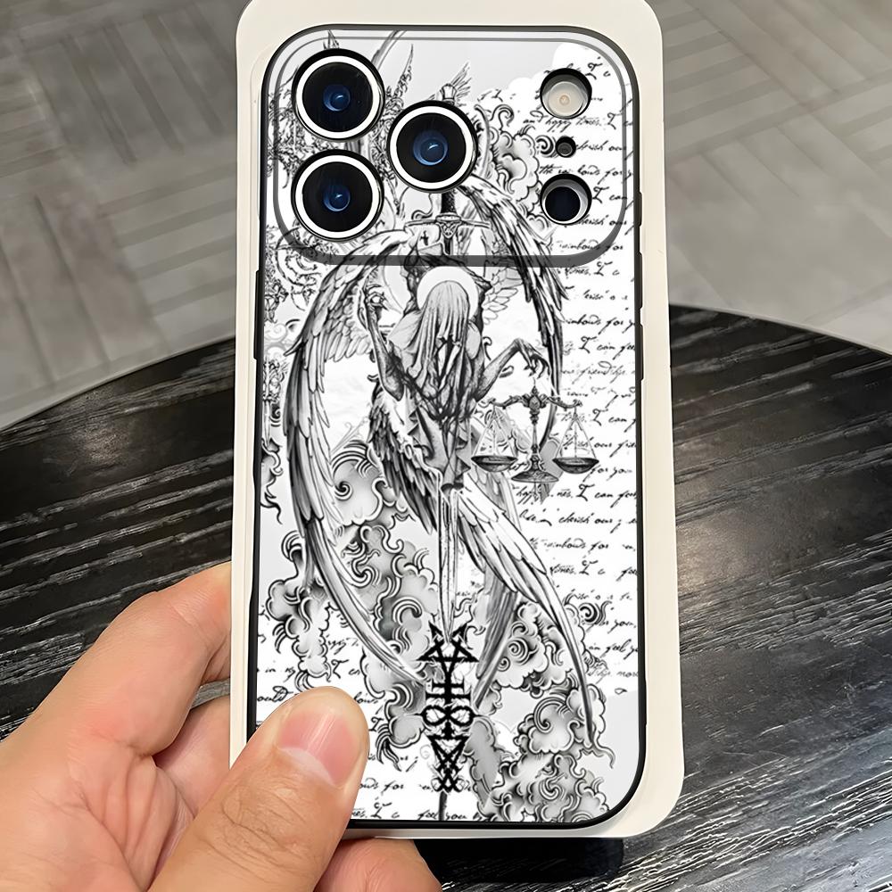 

Clmj Punk Cool Angel Phone Case For IPhone 17 Pro Max 16 15 14 Pro Max 13 11 X Xs Xr 8 7Plus Silicone Cover iPhone 11 Pro