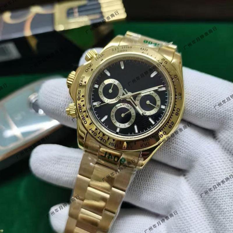 Orologio Meccanico Automatico Cronografo Universo Uomo Serie Daytona Laojia Verde Oro