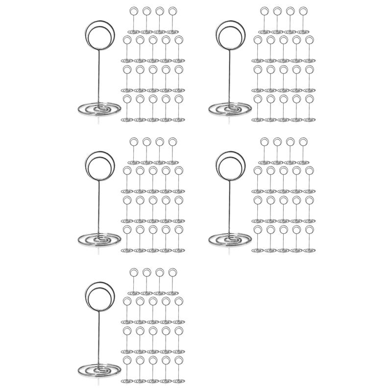 

A25F-Table Number Holders 100Pcs - 3.35 Inch Place Card Holder Table Number Stands For Wedding Party Graduation Reception D серебряный