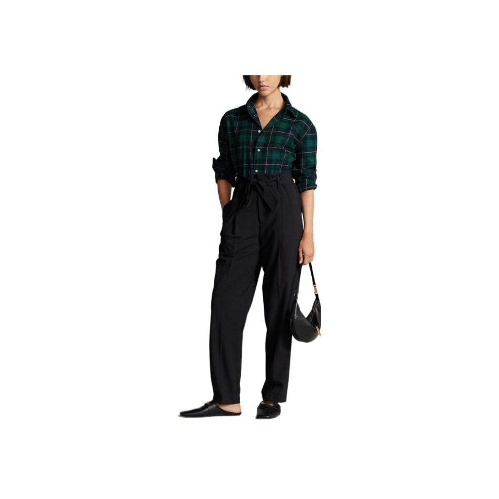 Polo Ralph Lauren FW22 Camicia a Maniche Lunghe a Quadri Monopetto Donna camicie Verde WMPOSHTNDN20123-999