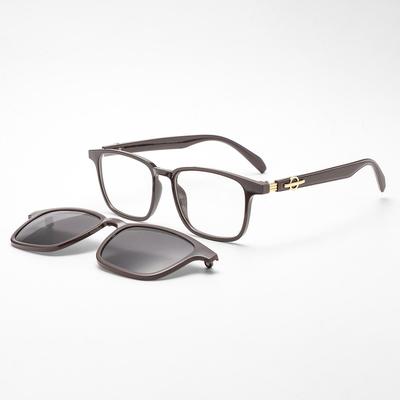 2025 Magnetic Clip-on Lenses: Unisex Street Style Polarized Over-Glasses Square Sunglasses