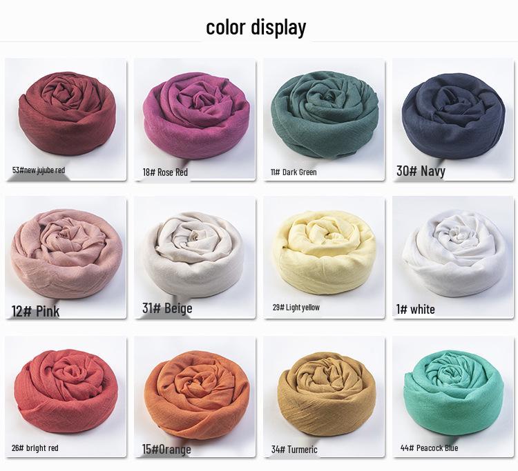 Women's Summer Sun Protection Scarf: Cotton & Linen, Japanese & Korean Style, Medium-Long, Lightweight Shawl
