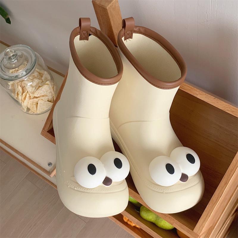 Youjian Cute Cartoon Women's Rain Boots - Non-slip & Waterproof for Outdoors