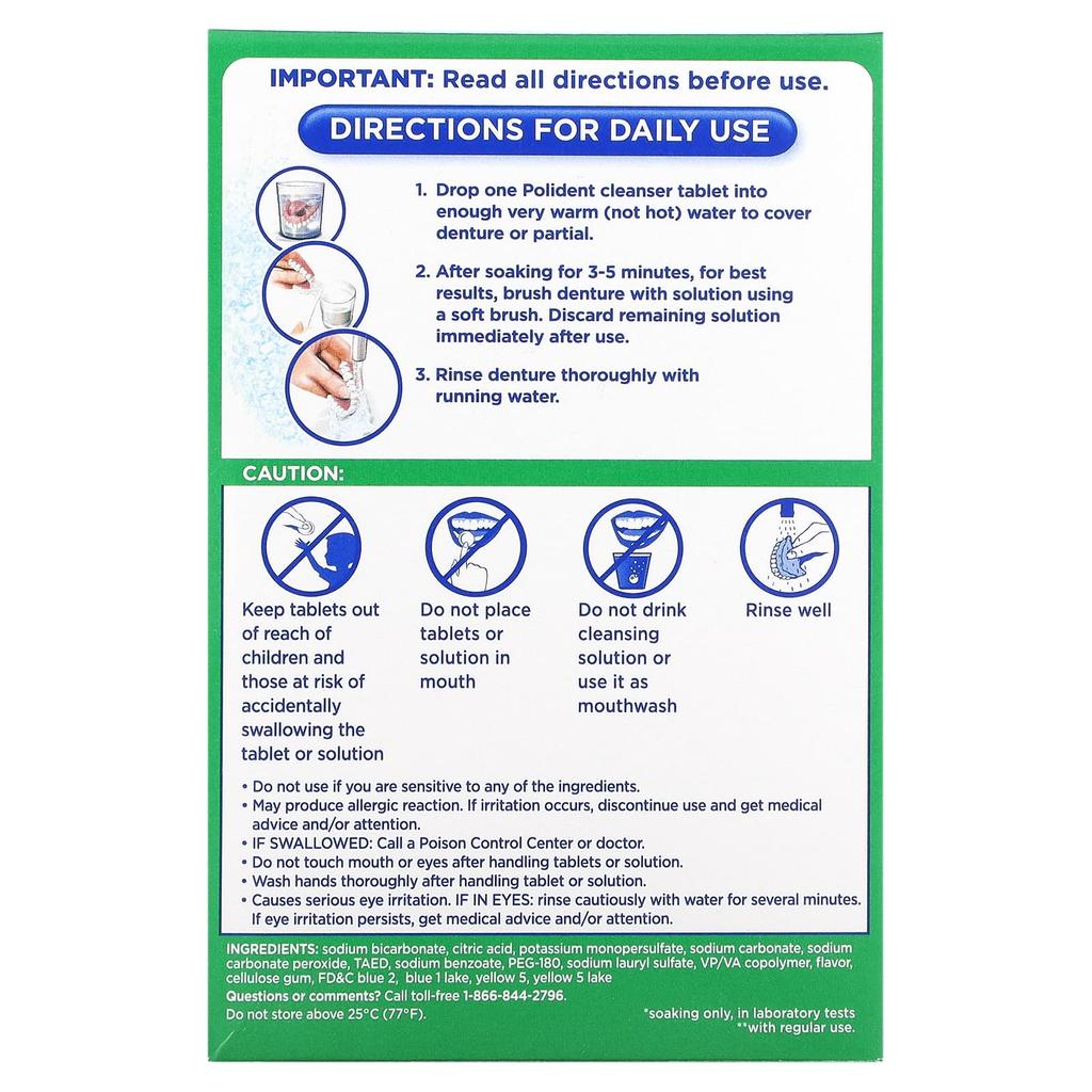 POLIDENT Sterilisierender Gebissreiniger, 84 Tabletten
