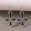 A Pair of Fashion Accessories Dark Cross Ear Hook Earrings New Trend Christian Earrings Earrings Earrings Holiday Accessories