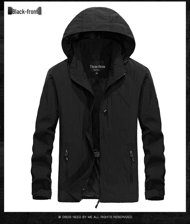 Men's Plus Size Outdoor Windbreaker Jacket - Single Layer Trench Coat for Mountaineering