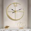 Relógio de Parede Redondo Grande Dourado de 24 polegadas Moderno Minimalista Silencioso Sem Tique-taque a Pilha de Metal Decorativo para Sala de Estar