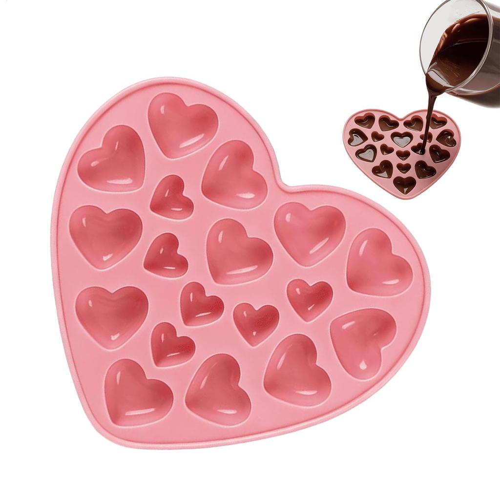 Love Silicone Chocolate Mold Silicone Heart Candy Jelly Baking Set Ice Cake Mould Candle Soap Making Set Valentine's Day Gifts