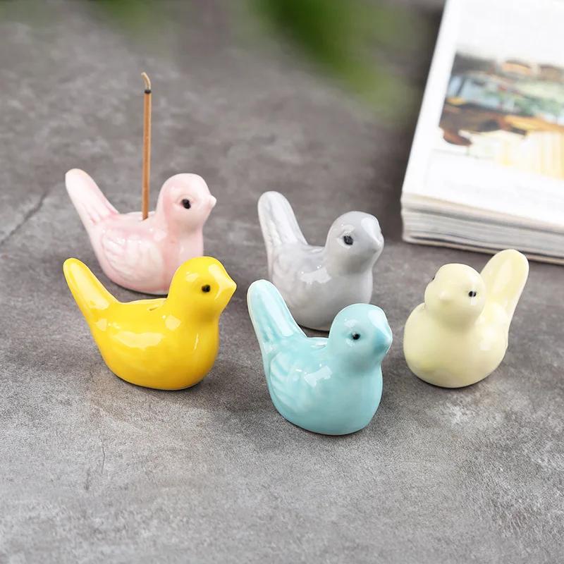 Cute mandarin duck Curled Incense Burner Stick Holder Ceramic Censer Plate Home Fragrance Incense base Ornaments Decoration