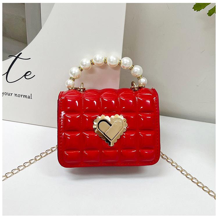 Mini small bag 2025 new pearl hand bag little princess style texture bag foreign style square chain messenger bag tide