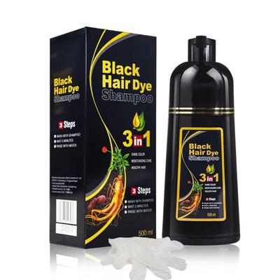 ZemGlam Herbal 3 In 1 Hair Dye Instant Black Hair Shampoo for Women & Men 500ML