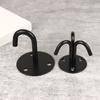 4Pcs Black Stainless Steel Top Hook Wall Bag Ceiling Fan Lamp Roof Fan U-Shaped Hooks