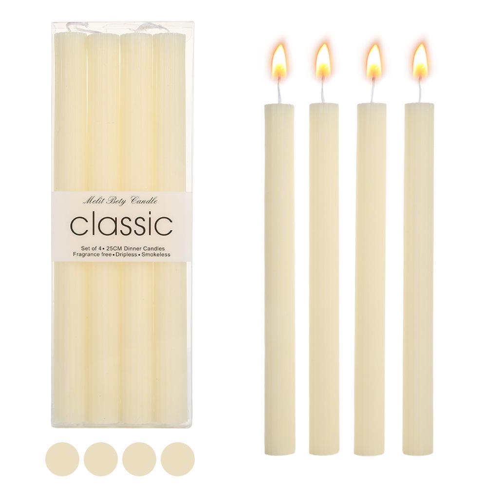 European Romantic Long Stem Colored Smokeless Candles for Home, Dinner & Weddings