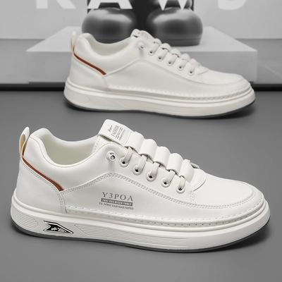 One-pedal Men's Shoes Spring Leisure Sports Soft Sole Versatile White Shoes Men's Leather Surface Waterproof Trend Work Board Shoes