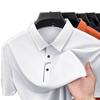 Mulberry Silk Short Sleeve T-Shirt Men'S Lapel Clothes Casual Half Sleeve Traceless Polo Shirt
