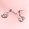 925 Sterling Silver Big Round Star Moon Statement Dangle Earrings For Women Lady Fashion Jewelry Pendientes Mujer Moda