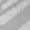 Bohemian Rhinestone Pendant Y-Shaped Clavicle Necklace with Tassels for Women