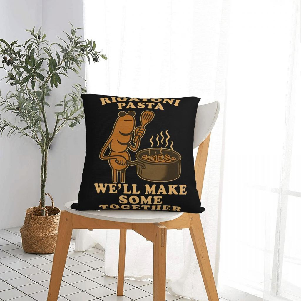 Rigatoni Pasta We Make Some Together Square Pillow Case Marcus The Worm Cushion Covers Throw Pillow Case Cover For Car 18"X18"
