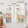 2pcs 2D Flat Printing Window Curtains Floral Garden Belief Tomorrow Polyester Without Electricity Family Party Perfect for Home
