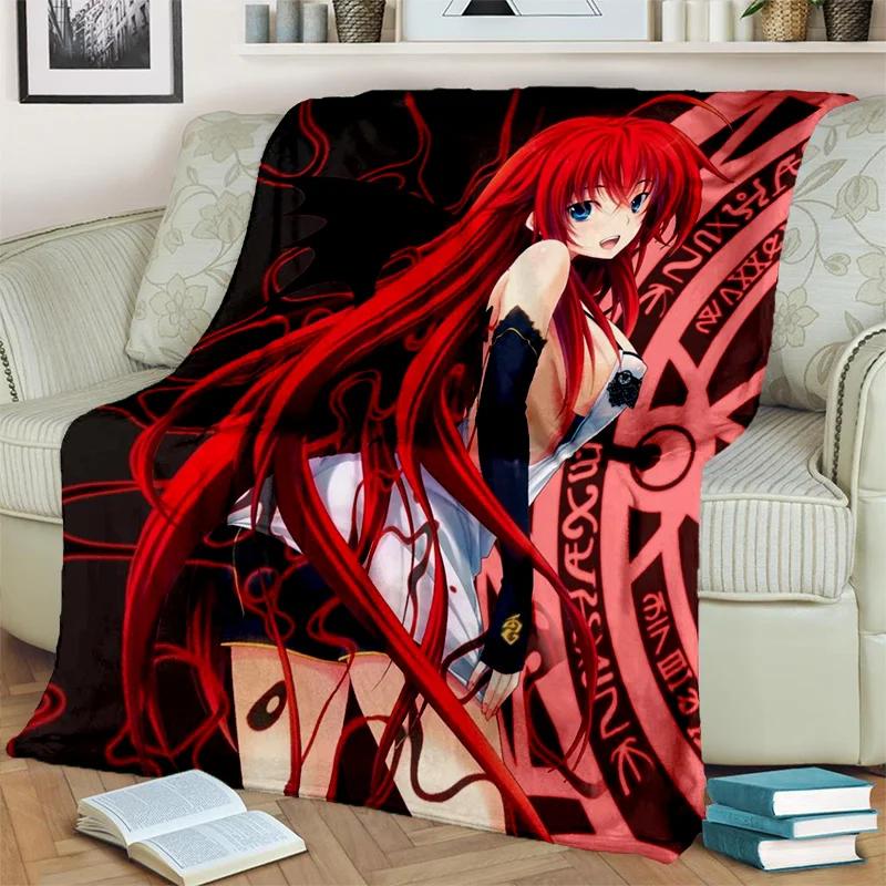High School DxD Sexy Girl Cartoon Anime 3D Blanket,Soft Throw Blanket for Home Bedroom Bed Sofa Picnic Travel Cover Blanket Kids