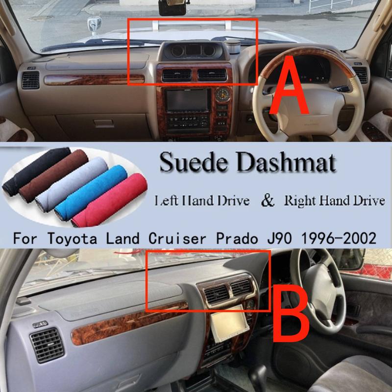 For Toyota Land Cruiser Prado J90 90 120 1996 - 2002 GXL Suede Dashmat Dash Mat Dashboard Cover Anti-sun Sunshade Accessories
