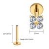 Right Grand ASTM F136 Titanium Flower CZ Cartilage Earring 16G Four Leaf Helix Tragus Stud Flat Back Labret Piercing Jewelry