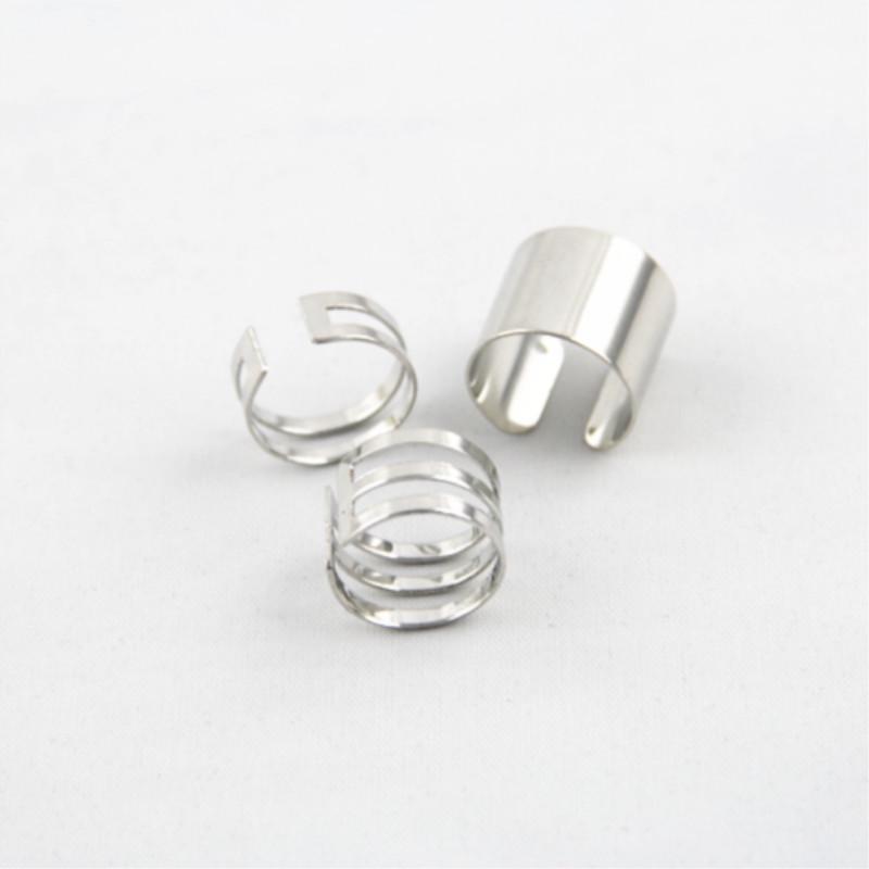 

3 шт./набор Мода Винтаж Простой Геометрический Неправильный Хип-хоп Набор колец на пальцы Женские Ювелирные аксессуары Подарок серебряный