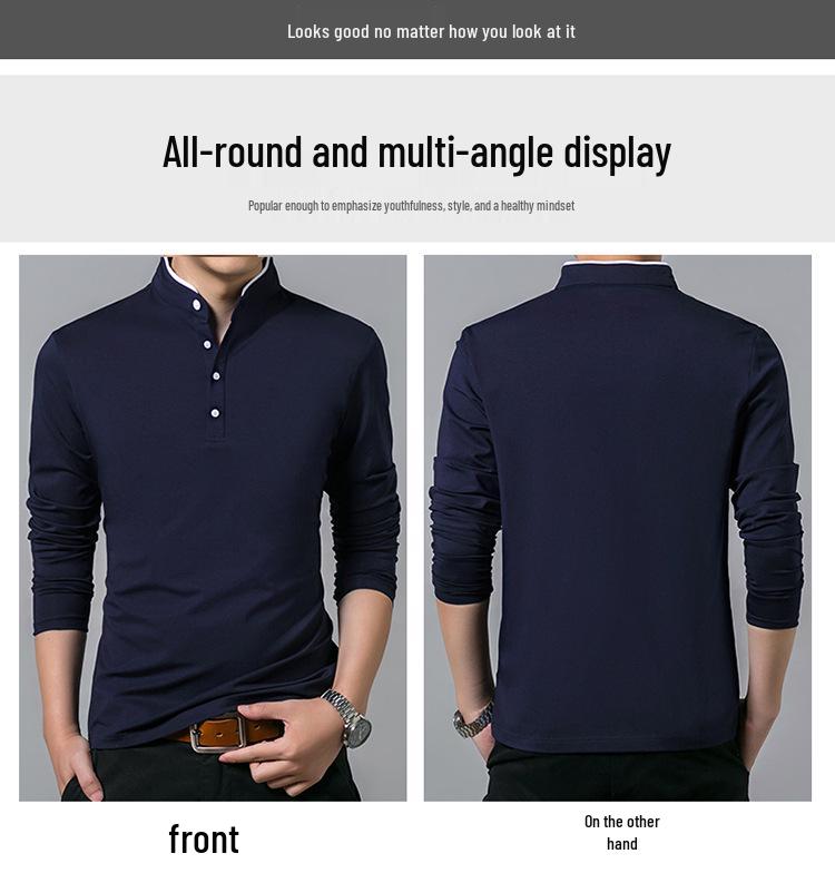 Men's Cotton Long Sleeve Trendy T-shirt Base Layer