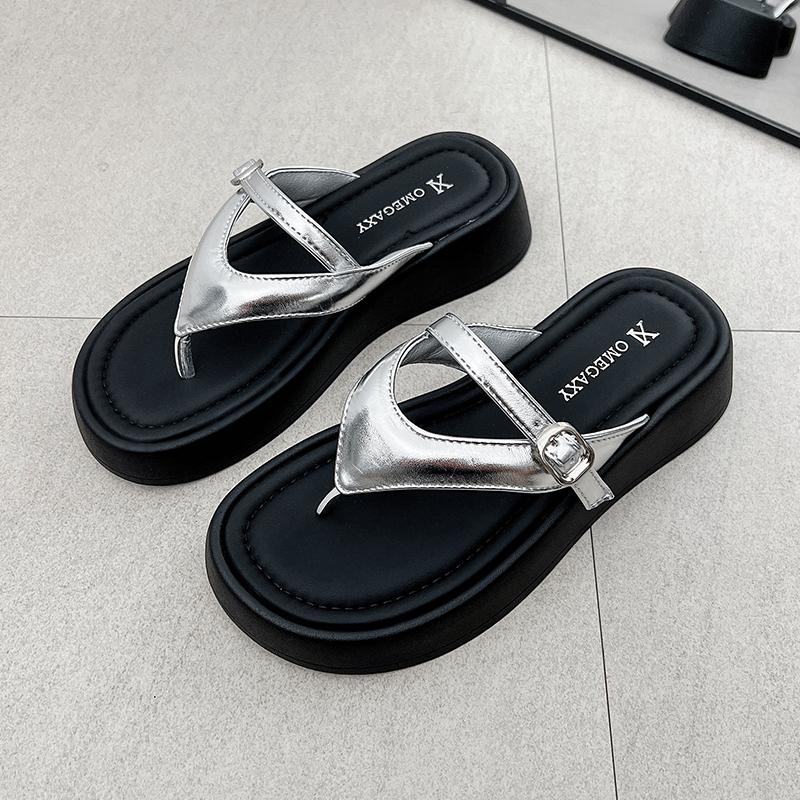 Fashion 2025Shoes Summer Clogs Woman ' Slippers Luxury Slides Low Platform Rubber Flip Flops Pantofle Beach Designer Hawaiian Soft