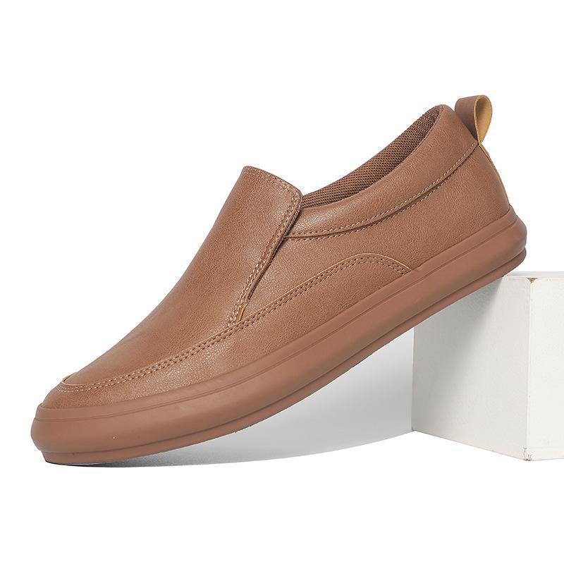 Fashion Luxury Leather Slip-on Sneakers for Men Designer Lightweight Soft-soled Outdoor Men's Sneakers Fashion Sports Casual Shoes Male