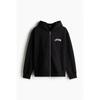 H M ReLaxed Fit Zip Up Hoodie BLack La Privileges