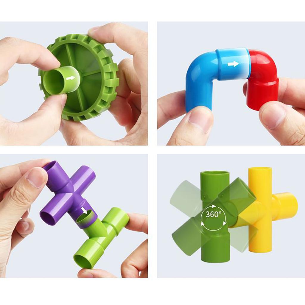 Children'S Pipe Building Blocks Toy Assembly Puzzle Plastic Water Pipe Diy Toy