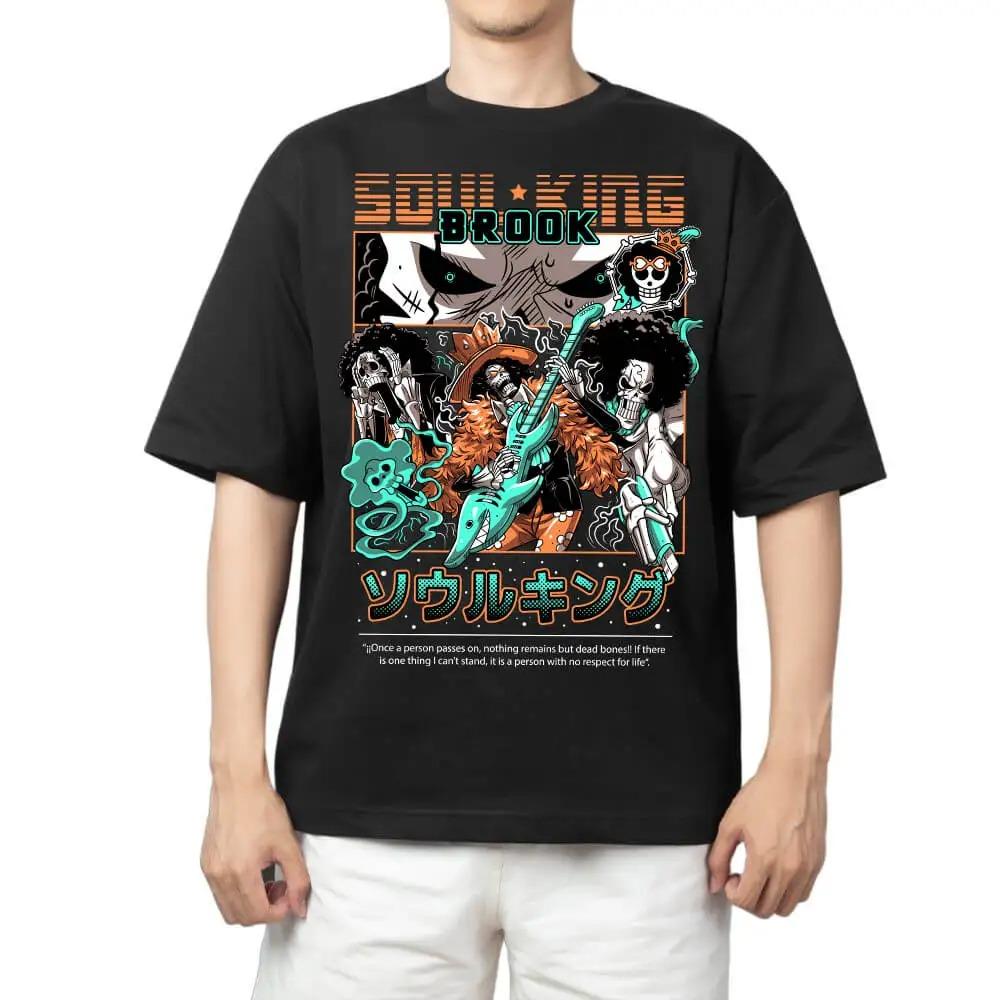 One Piece "Donquixote Rosinante (Corazon)" Anime Black Oversized T-Shirt Streetwear Pop Rock Concert Fan Merch T-Shirt