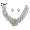 Artificial Pearl Necklace Set 2Pcs/Set Imitation Jewelry Retro Style Flower
