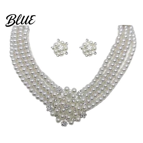 Artificial Pearl Necklace Set 2Pcs/Set Imitation Jewelry Retro Style Flower