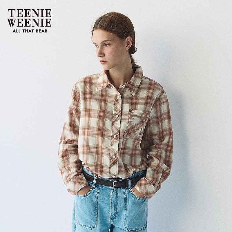 Teenie Weenie Women s Retro Plaid Long Sleeve Shirt L