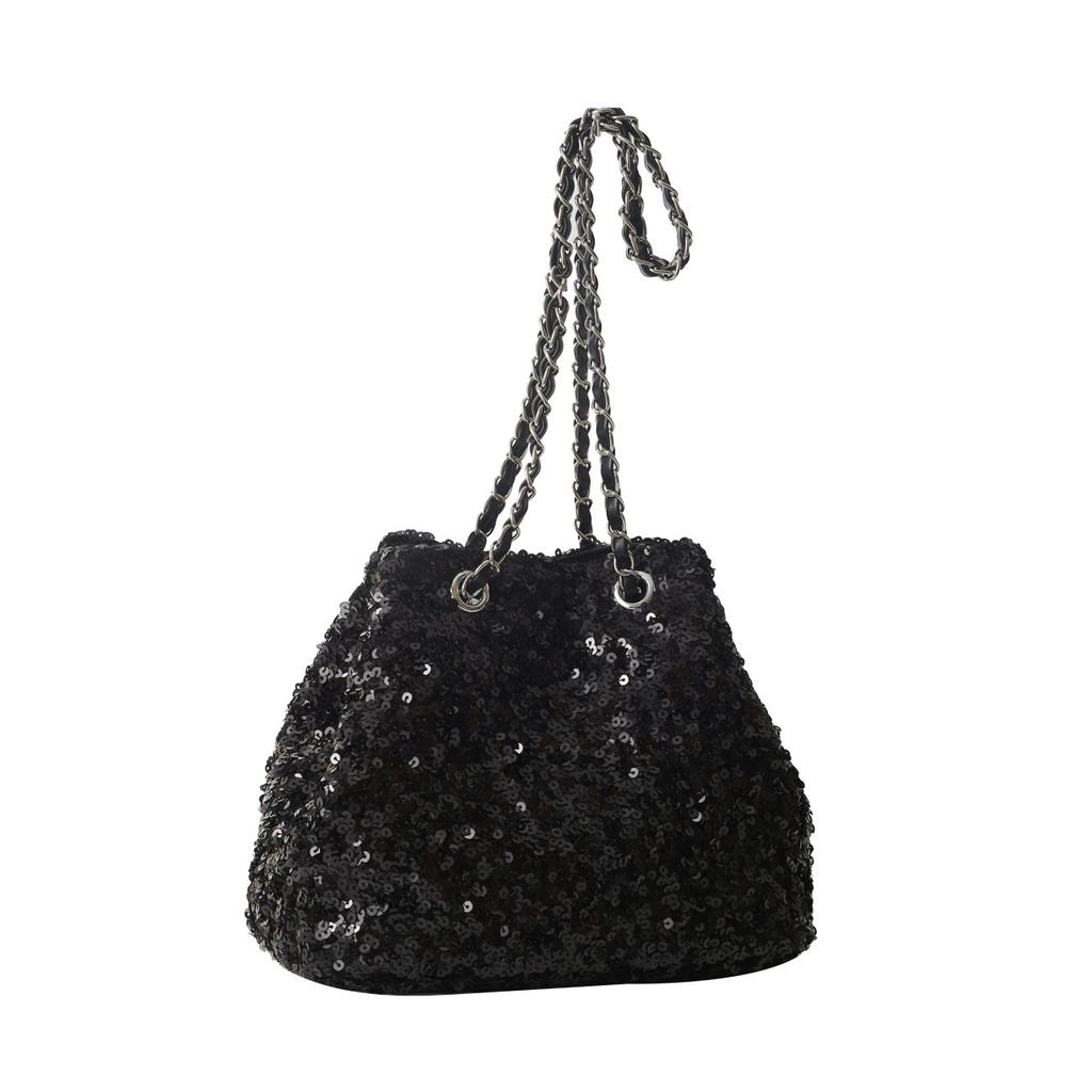 Summer New Portable Shoulder Bag Solid Color Sequins Commuting Niche Design Trendy Women's Bag Handbag Wholesale