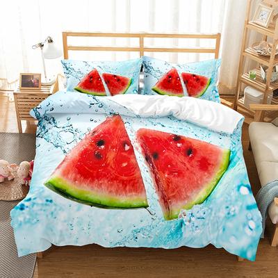 Wassermelonen Bettbezug Set Sommer Thema Frische Früchte Muster Bettdeckenbezug Für Kinder Jungen Mädchen Bettwäsche Set Schlafzimmer Dekor Geschenke