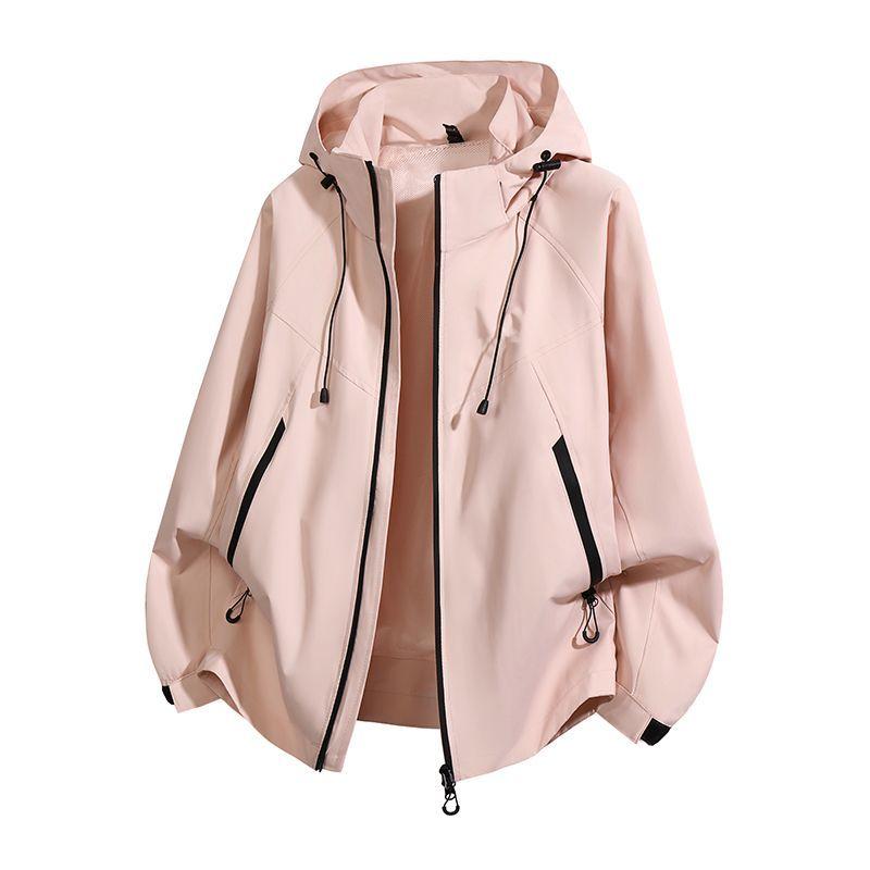 Frühlings Trendiger Berg Windbreaker Jacke Damen Leicht Gelb Zitronenfarben Outdoor Wanderjacke Unisex