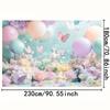 2D Macaron-Farbe Ballon Blumiger Hintergrund Geburtstagsparty Hintergrund
