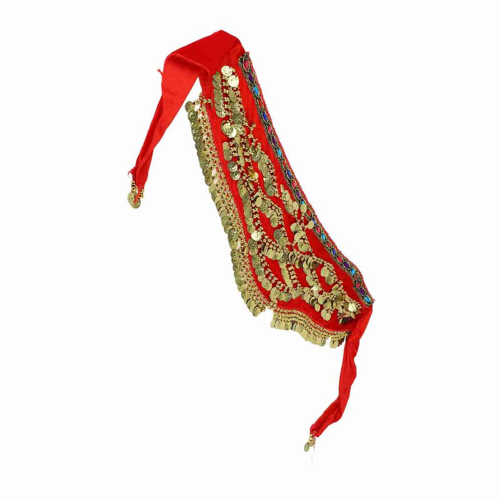 2Colors Belly Dancing Hip Scarf Wrap Skirt Bellydance Waist Belt with Artificial Coin Tassel