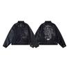 Unisex Oversized Patchwork Hoodless Bomber Jacket Cotton-Lined Casual Streetwear Outerwear Fall