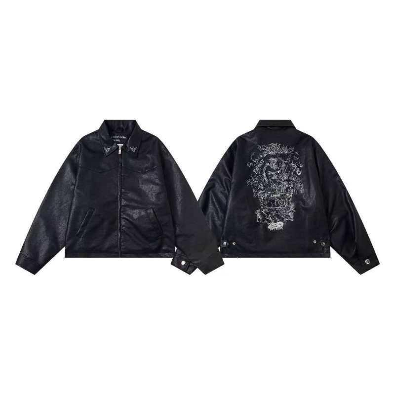 Unisex Oversized Patchwork Hoodless Bomber Jacket Cotton-Lined Casual Streetwear Outerwear Fall