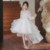 "Girls' Luxury Swallowtail Princess Dress: Long Autumn/Winter Skirt for Piano Recitals & Weddings"